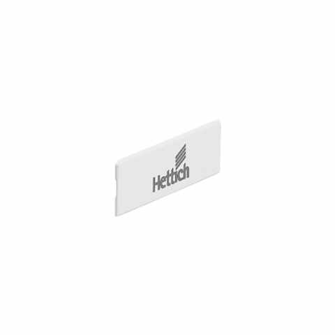 Hettich Atira fiók oldal profil takarósapka műanyagból  logóval fehér